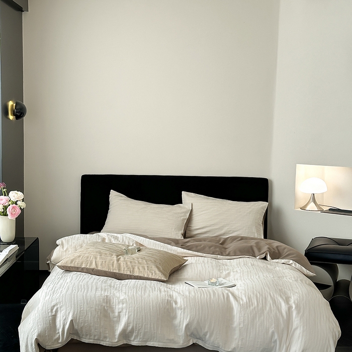 91家纺网 家纺一手货源 找家纺 （总）梦享生活家居 2025新款色织三层提花人字纹面料四件套-青春系列