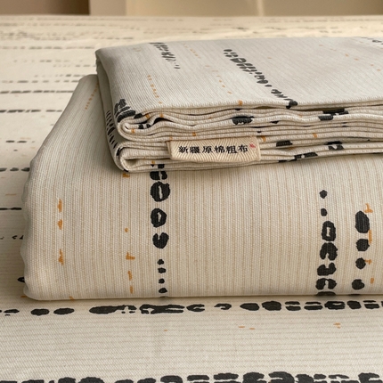 雅居纺家纺 2025春夏新款全棉纯棉简约老粗布-单床单 床单单件凉席席 青春-灰