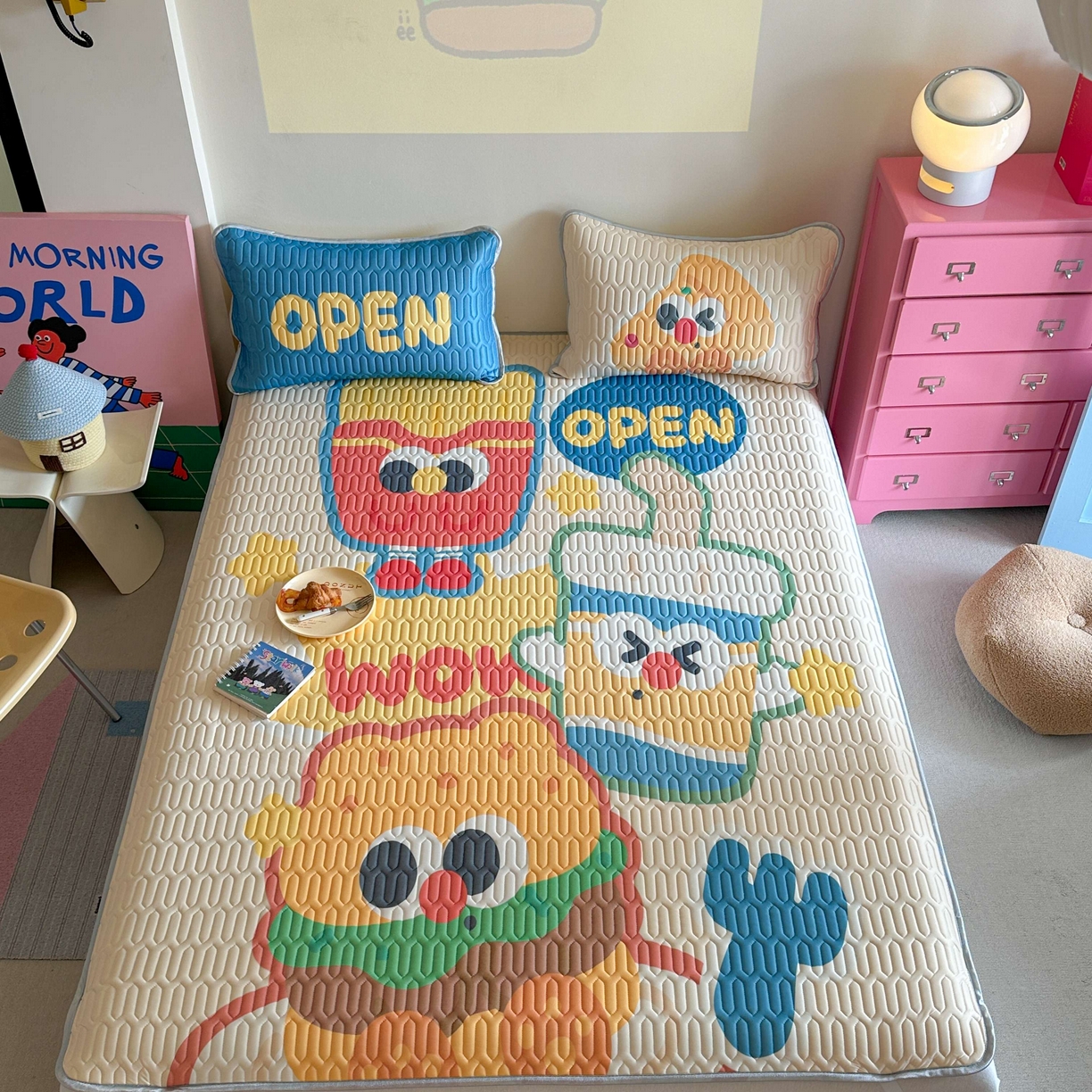 91家纺网 家纺一手货源 找家纺 美乐迪家纺2025新款凉感丝乳胶凉席夏被夏凉被空调被 汉堡