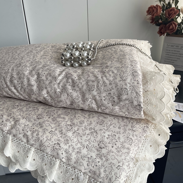 91家纺网 家纺一手货源 找家纺 莱豫2025新款法式纯棉夏被春秋被 花世界米