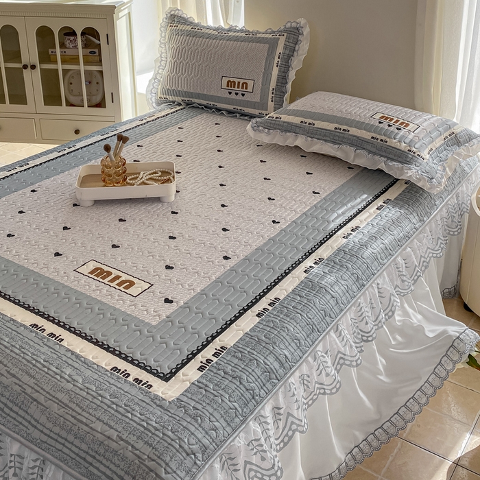 91家纺网 家纺一手货源 找家纺 麋兔 2025新款冰丝床裙乳胶凉席席子 沐香