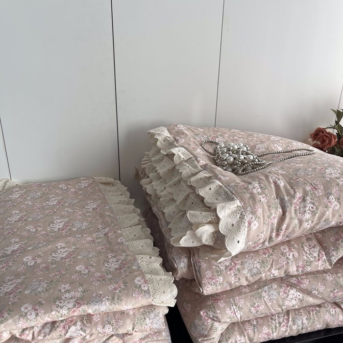 91家纺网 家纺一手货源 找家纺 莱豫2025新款法式纯棉夏被春秋被 花海玉