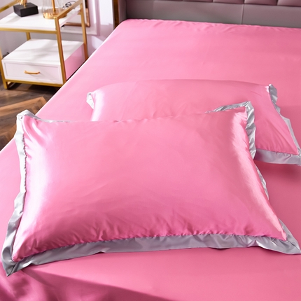 91家纺网 家纺一手货源 找家纺 经年 2025年奢华真丝手感水洗冰丝天丝单枕套-初见系列 直播爆款 初见-粉爱你