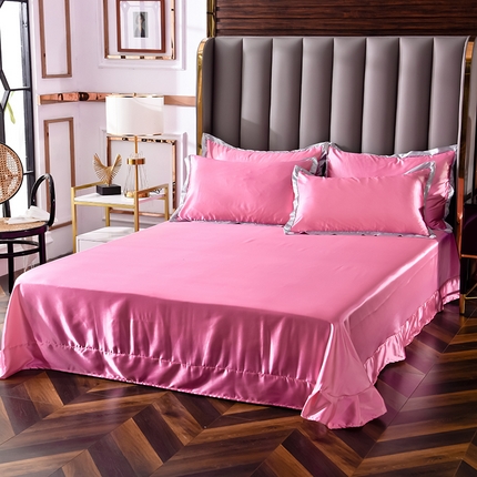 91家纺网 家纺一手货源 找家纺 经年 2025年奢华真丝手感水洗冰丝天丝单床单-初见系列 直播爆款 初见-粉爱你