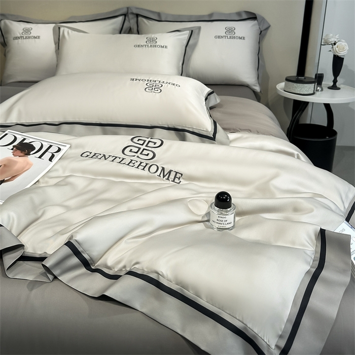 91家纺网 家纺一手货源 找家纺 笙意家纺2025新款水洗真丝夏被 威廉-山灰+中灰