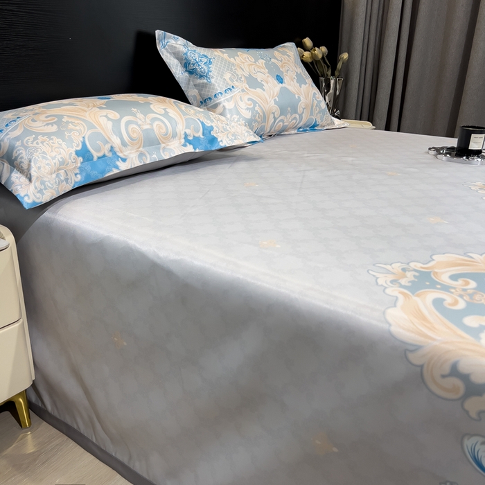 91家纺网 家纺一手货源 找家纺 许林家纺  2025新款冰丝凉席床单款凉席三件套 长夏