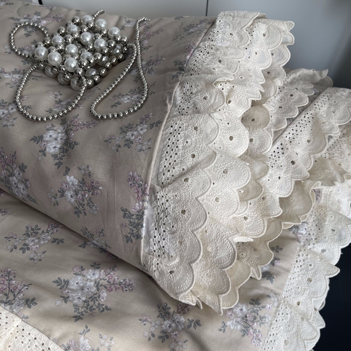 91家纺网 家纺一手货源 找家纺 莱豫2025新款法式纯棉夏被春秋被 花海米