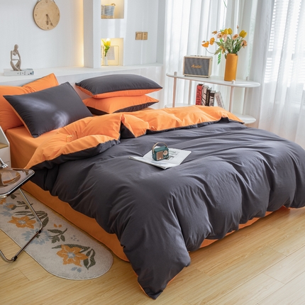 91家纺网 家纺一手货源 找家纺 （总）2025新款全棉双拼水洗棉四件套