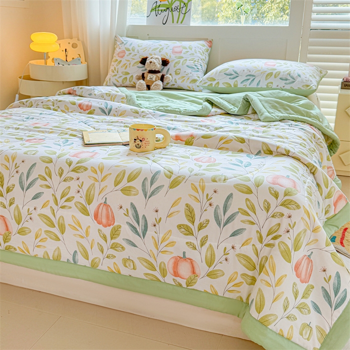 91家纺网 家纺一手货源 找家纺 雅颂缘 2025新款印花水洗棉新疆棉花夏被 半亩花田