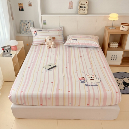 91家纺网 家纺一手货源 找家纺 （总）雅居纺家纺 2025春夏新款全棉纯棉毛巾绣系列单床笠 床笠单件