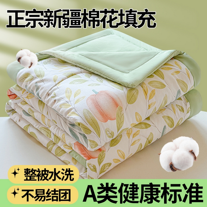 91家纺网 家纺一手货源 找家纺 雅颂缘 2025新款印花水洗棉新疆棉花夏被 半亩花田