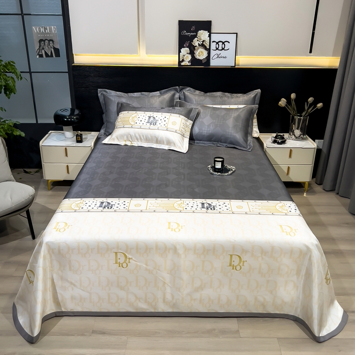 91家纺网 家纺一手货源 找家纺 许林 2025新款冰丝凉席床单款凉席三件套-迪奥