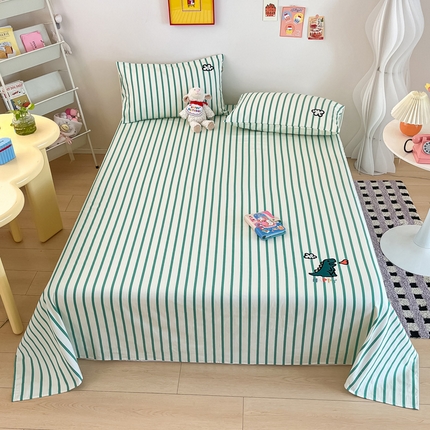 91家纺网 家纺一手货源 找家纺 （总）雅居纺家纺 2025春夏新款全棉纯棉绣花A类老粗布单床单床单单件