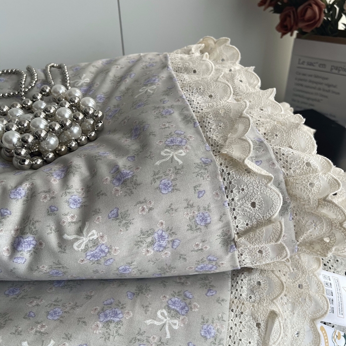 91家纺网 家纺一手货源 找家纺 莱豫2025新款法式纯棉夏被春秋被 花束灰