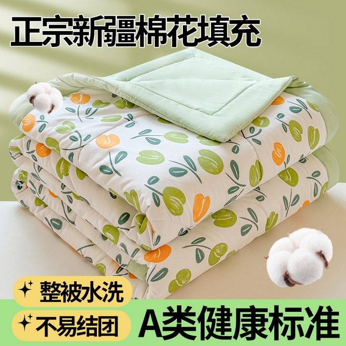 91家纺网 家纺一手货源 找家纺 雅颂缘 2025新款印花水洗棉新疆棉花夏被 诗情画意
