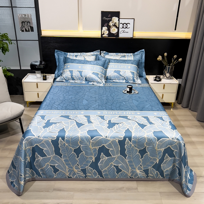 91家纺网 家纺一手货源 找家纺 许林 2025新款冰丝凉席床单款凉席三件套-天堂鸟