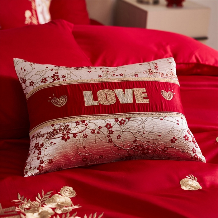 91家纺网 家纺一手货源 找家纺 （总）宏羽纺家纺2025新款13372全棉全工艺喷气四件套-最美嫁衣