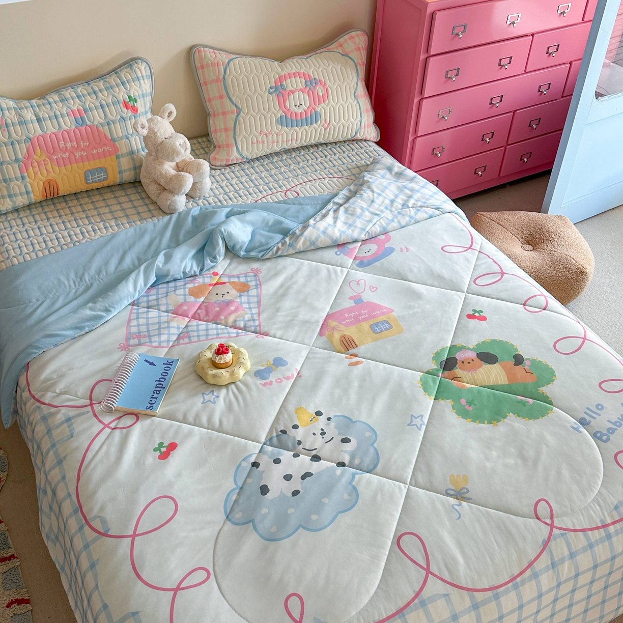 91家纺网 家纺一手货源 找家纺 美乐迪家纺2025新款凉感丝乳胶凉席夏被夏凉被空调被 玩趣