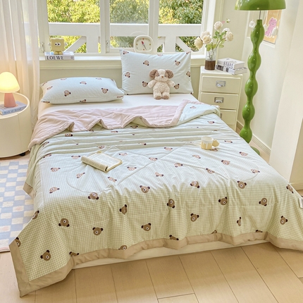 沃尔居 2025新款双面全棉印花夏被可机洗小清新纯棉夏凉被薄被芯空调被子 小浣熊