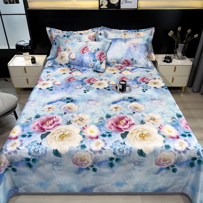 91家纺网 家纺一手货源 找家纺 许林家纺  2025新款冰丝凉席床单款凉席三件套 盛夏