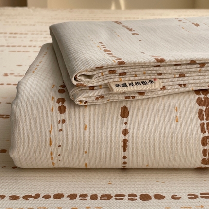 91家纺网 家纺一手货源 找家纺 雅居纺家纺 2025春夏新款全棉纯棉简约老粗布-单床单 床单单件凉席席 青春-咖