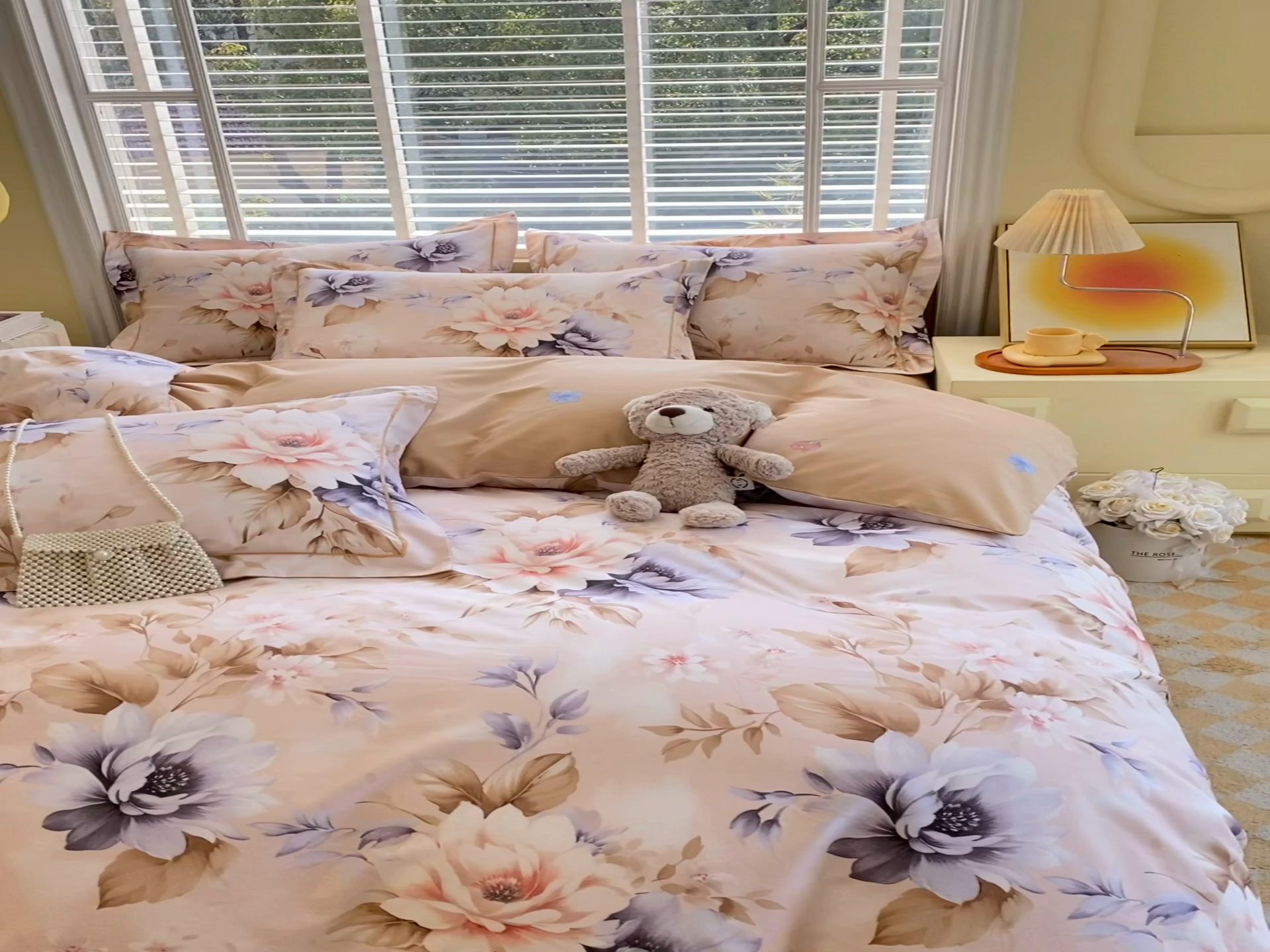 91家纺网 家纺一手货源 找家纺 星期三家纺 2025年3月新款铂金全棉13372四件套（加老板微信有会员价）（加微信有会员价） 花几度咖