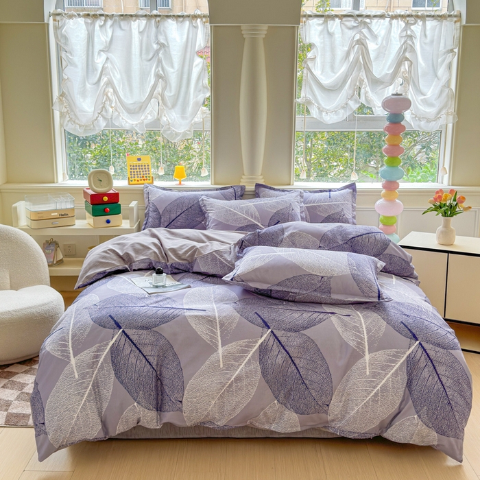 91家纺网 家纺一手货源 找家纺 佑佳家纺 2025年新款铂金棉芦荟棉学生三件套四件套 单被套 单枕套「支持定做各种尺寸」 芜叶