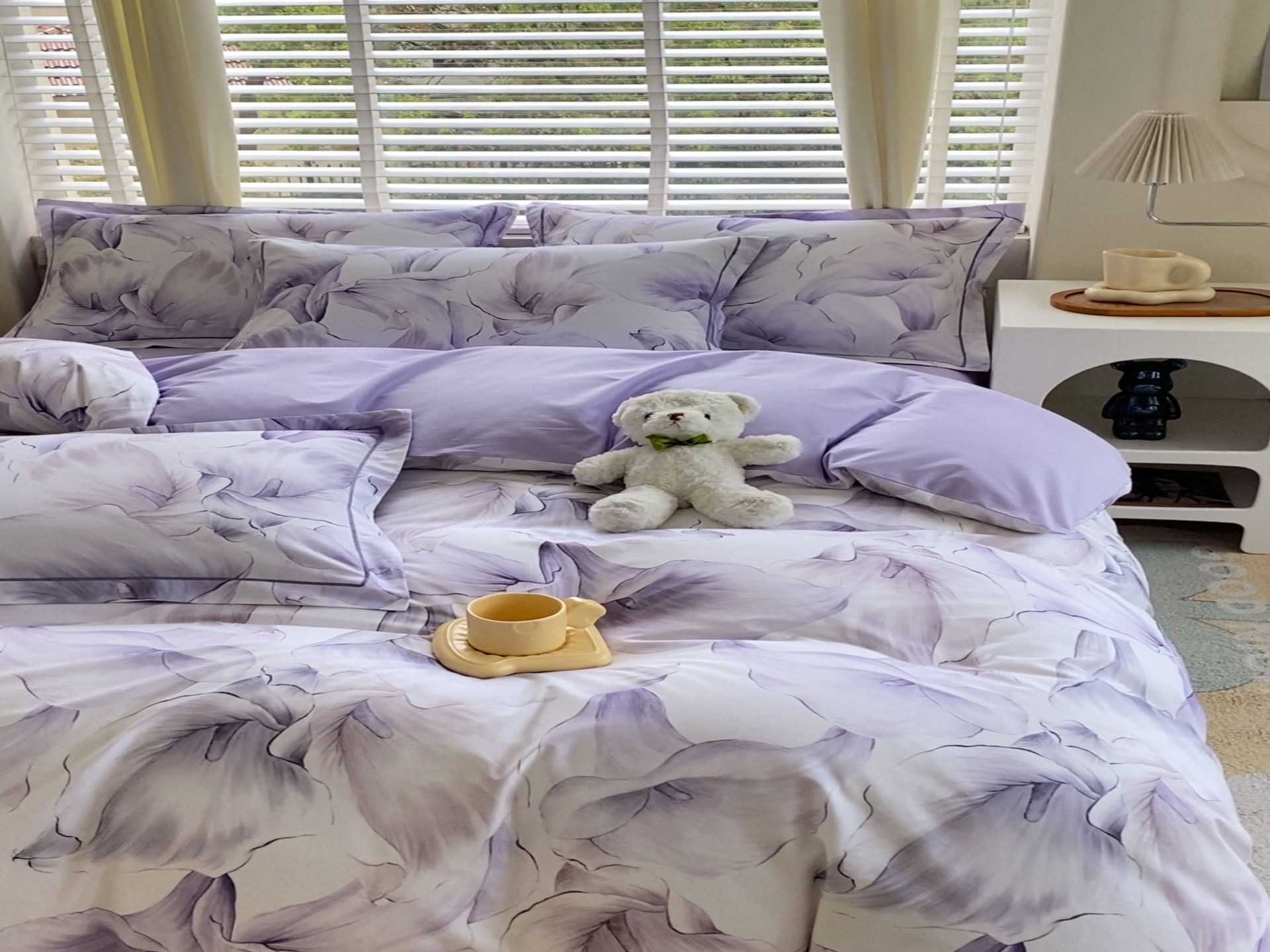 91家纺网 家纺一手货源 找家纺 星期三家纺 2025年3月新款铂金全棉13372四件套（加老板微信有会员价）（加微信有会员价） 步步生莲-紫