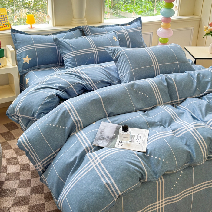 91家纺网 家纺一手货源 找家纺 佑佳家纺 2025年新款铂金棉芦荟棉学生三件套四件套 单被套 单枕套「支持定做各种尺寸」 万星如一