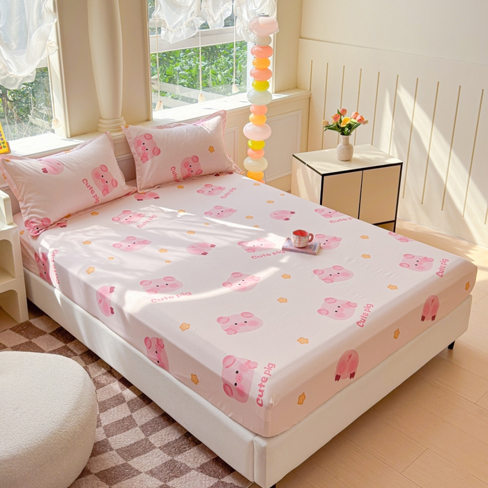 91家纺网 家纺一手货源 找家纺 佑佳家纺 2025年新款铂金棉芦荟棉单床笠，有配套枕套「支持定制各种尺寸」 猪猪侠