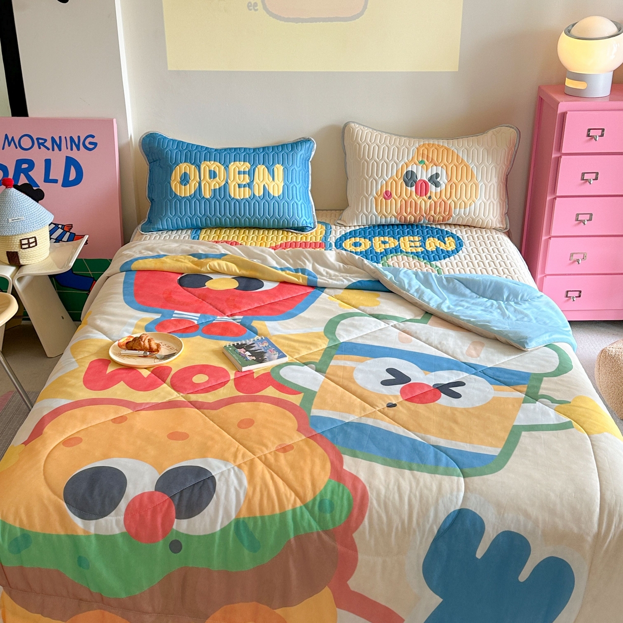 91家纺网 家纺一手货源 找家纺 美乐迪家纺2025新款凉感丝乳胶凉席夏被夏凉被空调被 汉堡