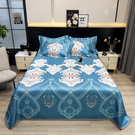 许林家纺  2025新款冰丝凉席床单款凉席三件套 卡米拉