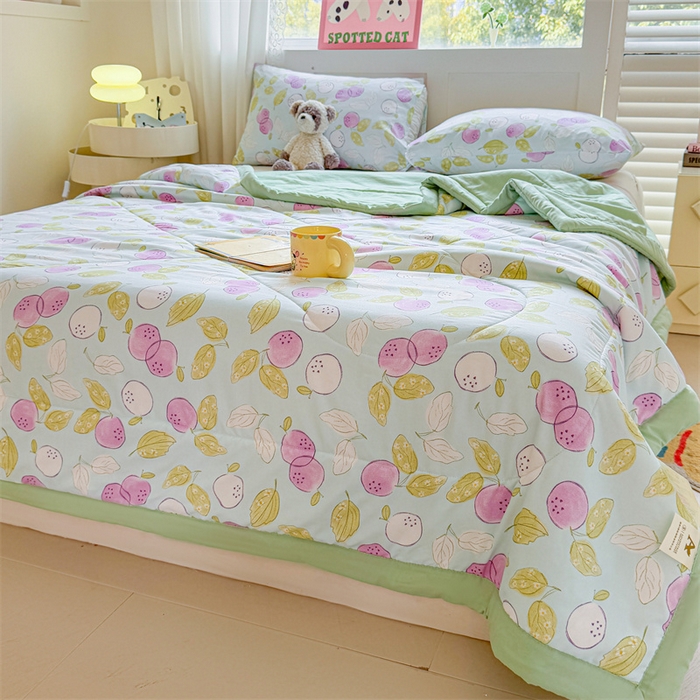 91家纺网 家纺一手货源 找家纺 雅颂缘 2025新款印花水洗棉新疆棉花夏被 心意满满