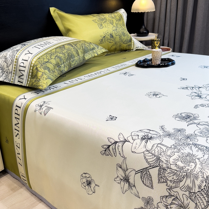 91家纺网 家纺一手货源 找家纺 许林 2025新款冰丝凉席床单款凉席三件套-绿玉薄荷