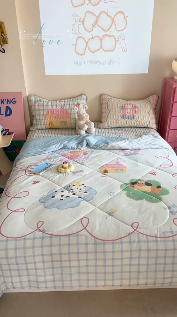 91家纺网 家纺一手货源 找家纺 美乐迪家纺2025新款凉感丝乳胶凉席夏被夏凉被空调被 玩趣