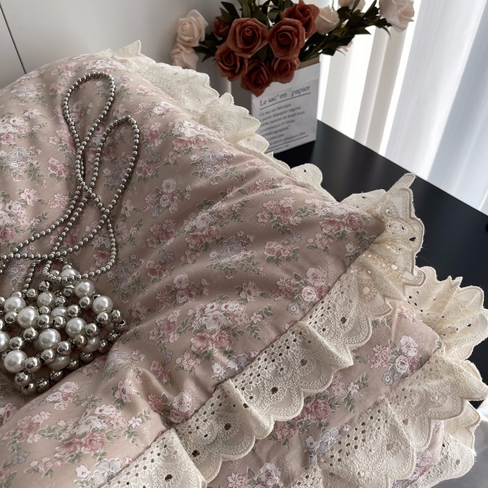 91家纺网 家纺一手货源 找家纺 莱豫2025新款法式纯棉夏被春秋被 花海玉