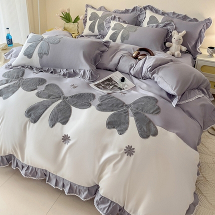 91家纺网 家纺一手货源 找家纺 （总）意尚风情 2025新款高定贴布绣水洗磨毛绣花四件套