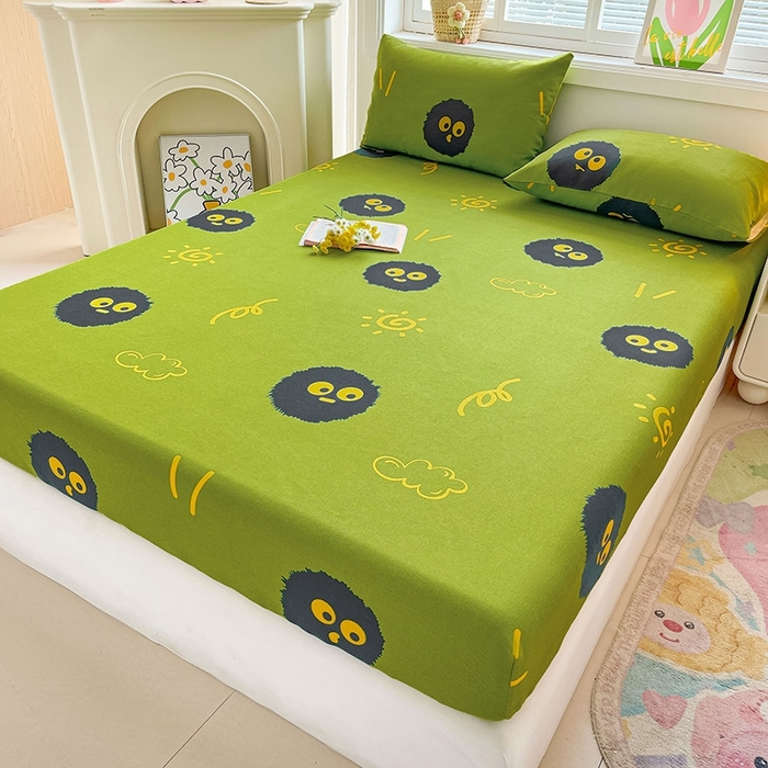 91家纺网 家纺一手货源 找家纺 晓时候2025新款老粗布床笠凉席 淘气点点