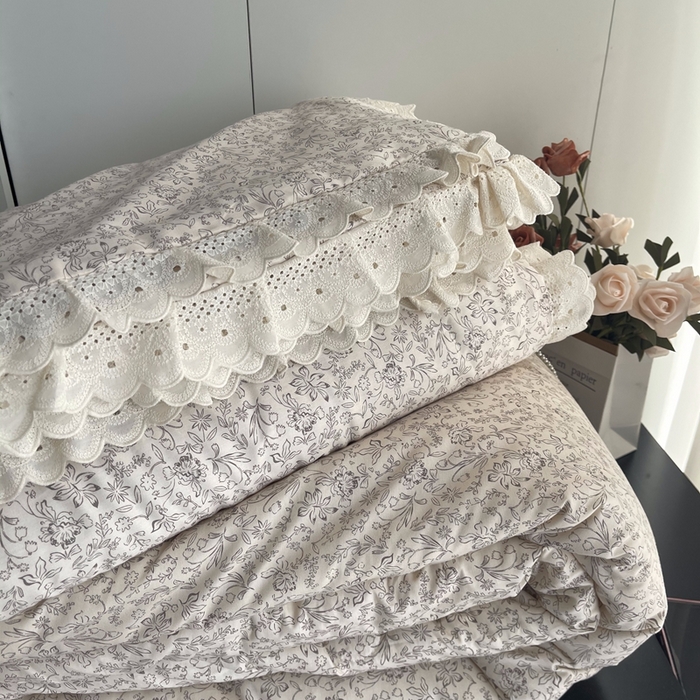 91家纺网 家纺一手货源 找家纺 莱豫2025新款法式纯棉夏被春秋被 花世界米