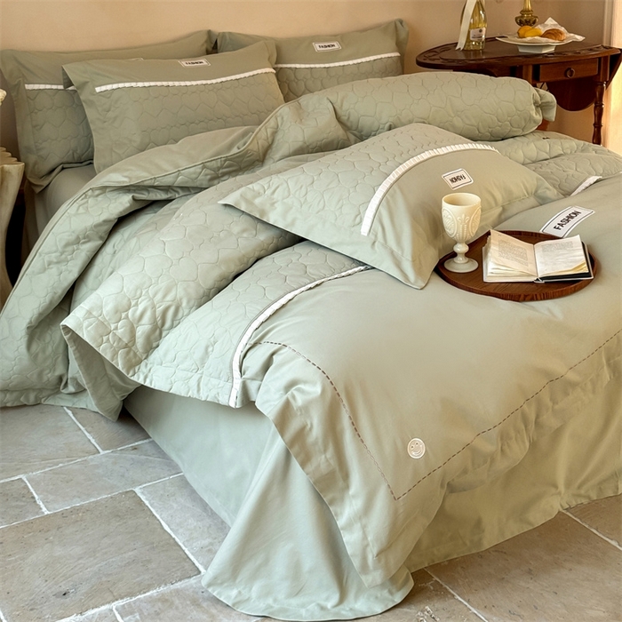 91家纺网 家纺一手货源 找家纺 （总）宏羽纺 2025新款全棉绗缝加厚磨毛四件套