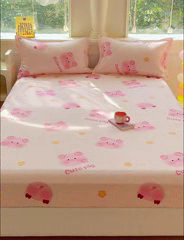 91家纺网 家纺一手货源 找家纺 佑佳家纺 2025年新款铂金棉芦荟棉单床笠，有配套枕套「支持定制各种尺寸」 猪猪侠