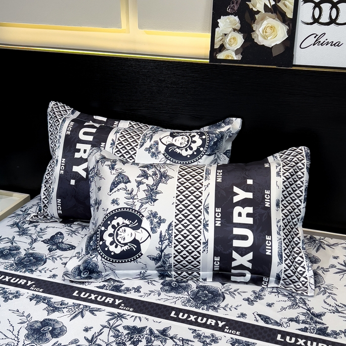 91家纺网 家纺一手货源 找家纺 许林 2025新款冰丝凉席床单款凉席三件套-凝夜