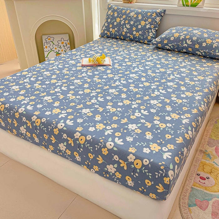 91家纺网 家纺一手货源 找家纺 晓时候2025新款老粗布床笠凉席 郁然花开