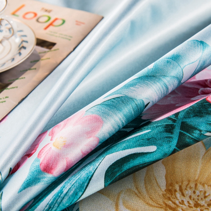 91家纺网 家纺一手货源 找家纺 许林 2025新款冰丝凉席床单款凉席三件套-春暖花开