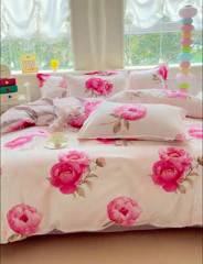 91家纺网 家纺一手货源 找家纺 佑佳家纺 2025年新款铂金棉芦荟棉学生三件套四件套 单被套 单枕套「支持定做各种尺寸」 牡丹花