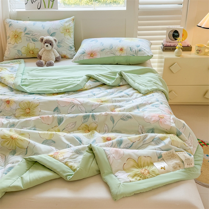 91家纺网 家纺一手货源 找家纺 雅颂缘 2025新款印花水洗棉新疆棉花夏被 花期无限