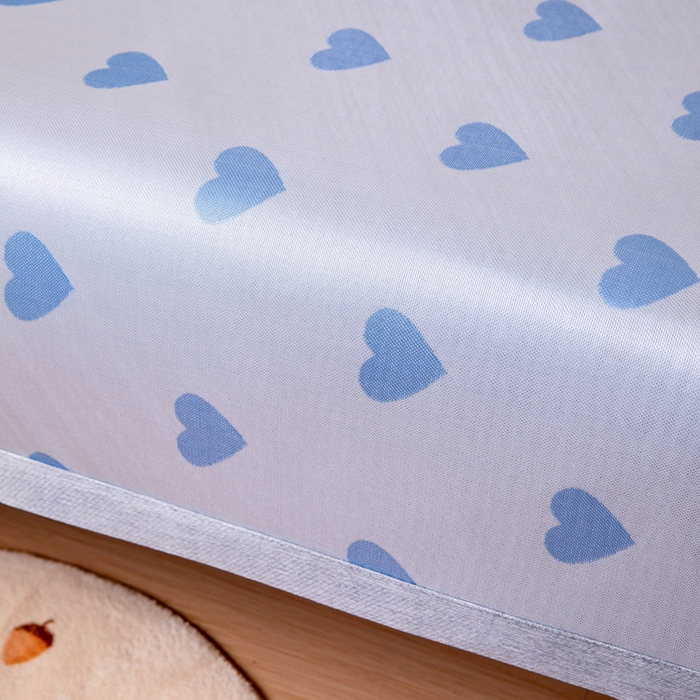 91家纺网 家纺一手货源 找家纺 凌云 2025新款学生宿舍提花凉感冰丝席 甜心-蓝