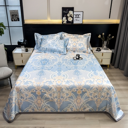许林家纺  2025新款冰丝凉席床单款凉席三件套 尤娜