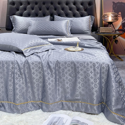 91家纺网 家纺一手货源 找家纺 （总）经年 2025新款60S贡缎提花水洗真丝冰丝天丝大豆夏被四件套直播爆款