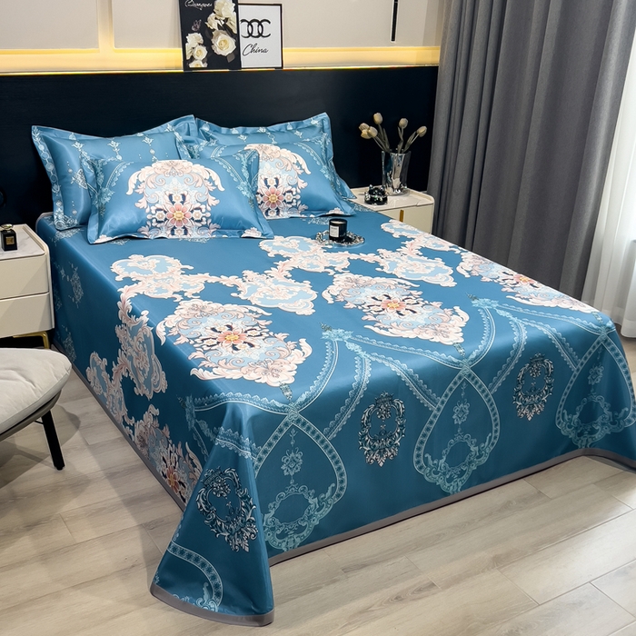 91家纺网 家纺一手货源 找家纺 许林 2025新款冰丝凉席床单款凉席三件套-卡米拉